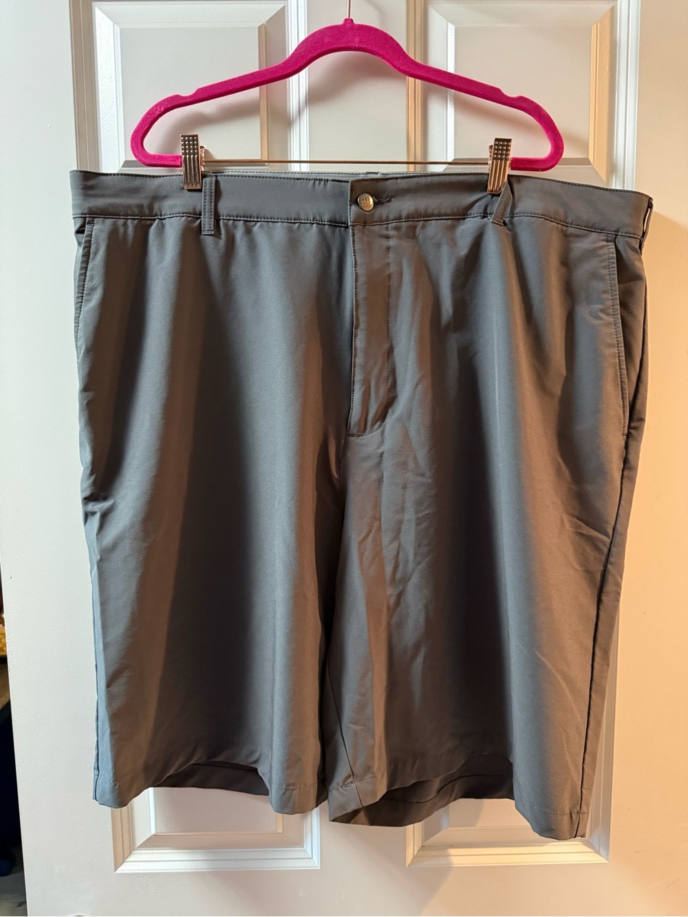 adidas Men's Flat-Front Shorts in Gray